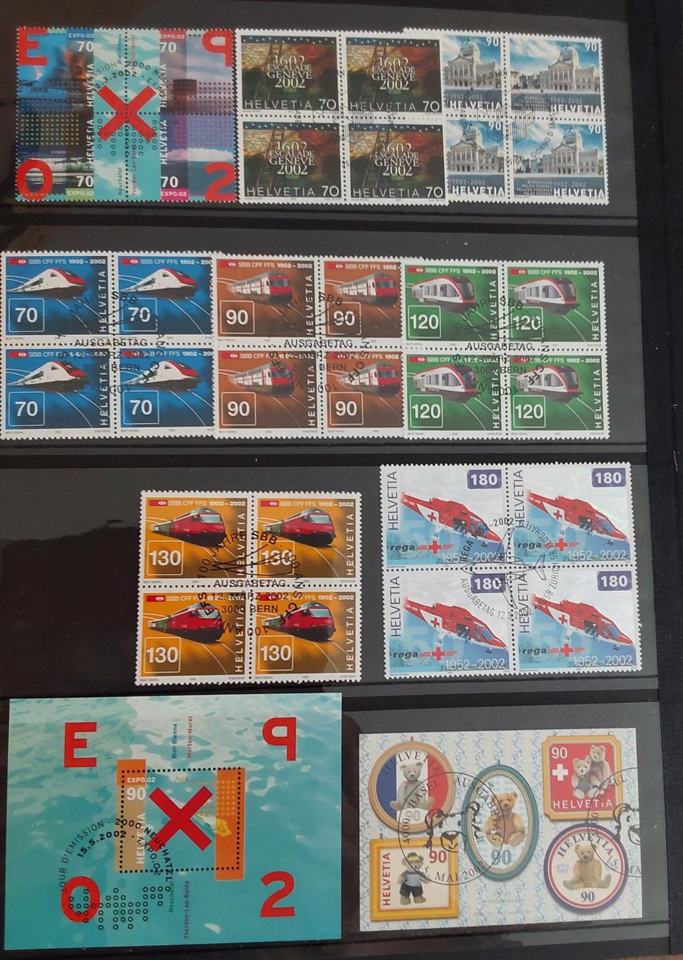 Tous les timbres: Ü. 100 Stk. Viererblocks, Blocks etc. 1998-2004, ET – D'occasion à Münchwilen AG par Nesar 7