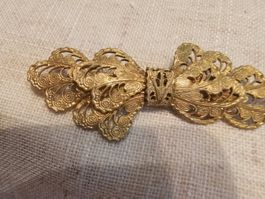 SCH. ANTIKE FILIGRANE BROSCHE  SCHLEIFENBR.