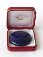 Kobaltblauer Cabochon Meissen Porzellan mit Etui