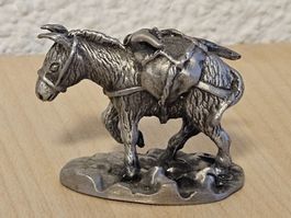 Esel, Packesel Miniatur Zinn Figur, Tier Deko Setzkasten