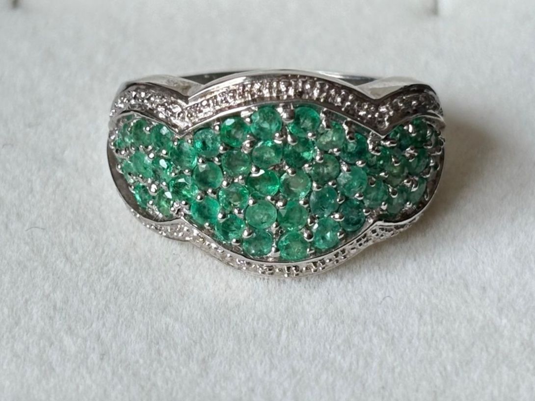 Bagues: Smaragd Ring, Silber 925, Gr. 60 – Neuf (Voir description) à Brugg AG par lau_9rvy 1