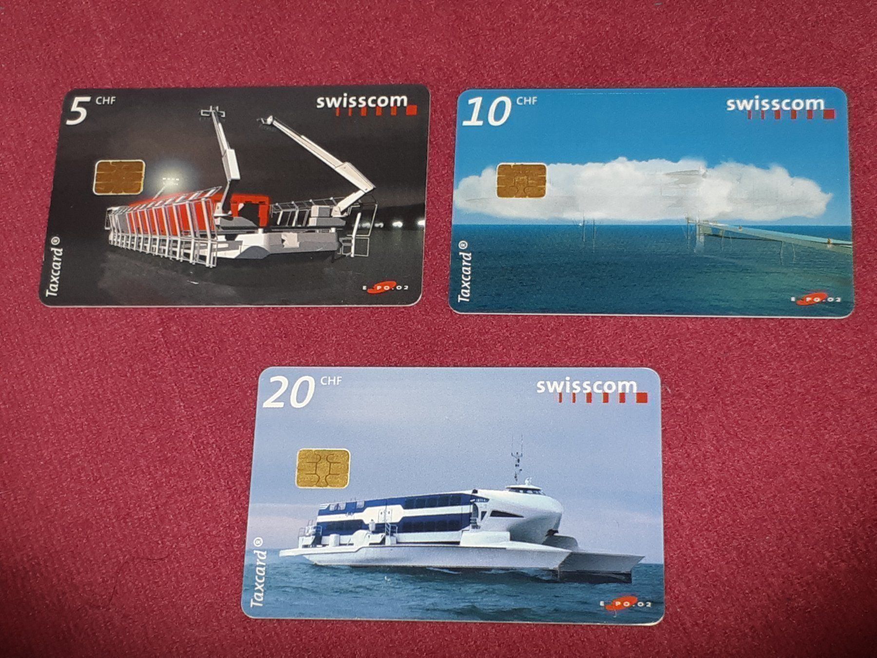 Schede telefoniche: 3xTaxcards"SCHWEIZ"Serie/"Expo.02" – Usato da Oberiberg venduto da DeepBlue999