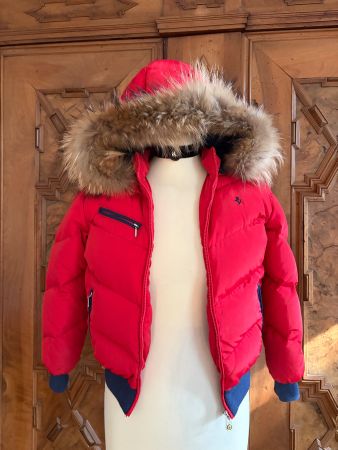 FERRARI Daunenjacke mit Fuchsfell, Größe 9/10 Y Original