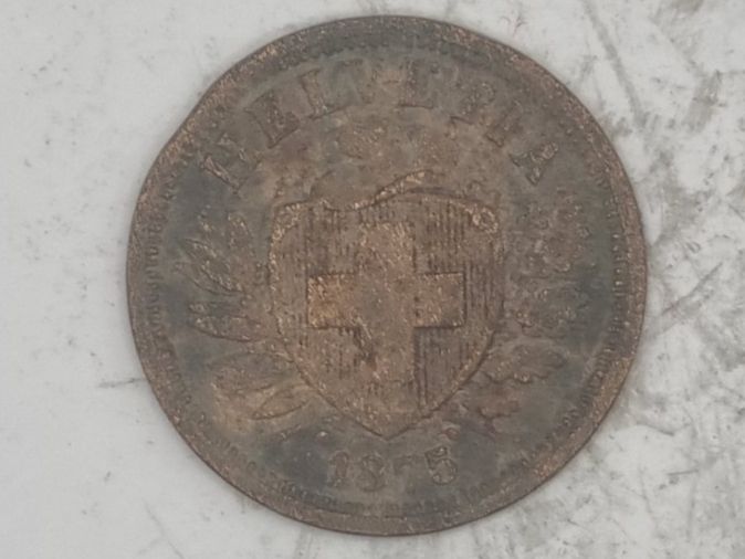 Alle Münzen: 2 rappen 1875 – Gebraucht aus Bure von chap981
