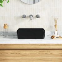 Lavabo Waschbecken 40 x 30 x 13 cm Keramik Schwarz