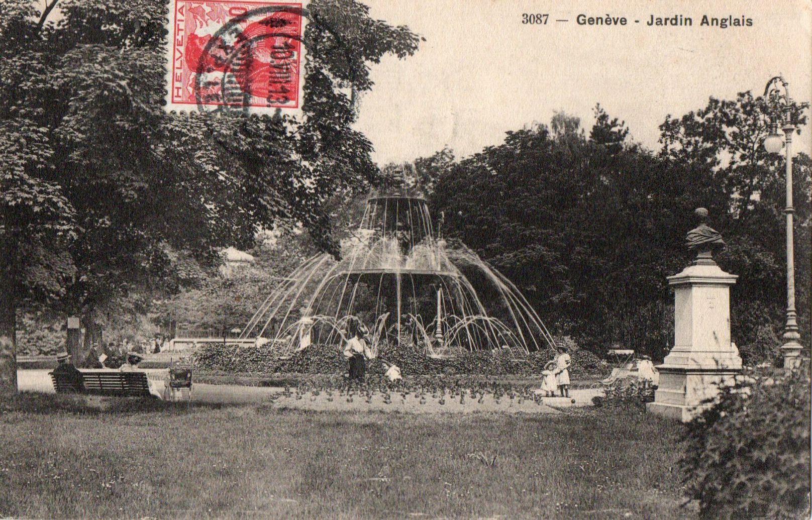 Ansichtskarten: Genève - Jardin Anglais – Gebraucht aus Melano von pisonsdro
