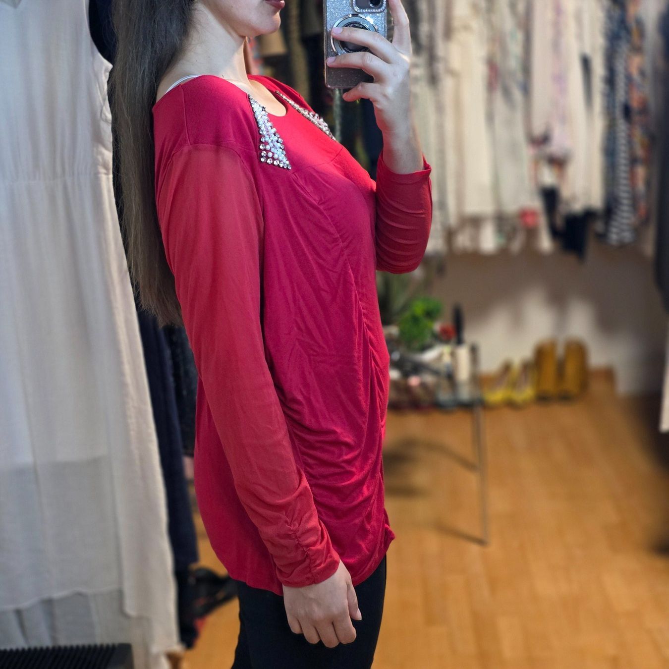 Camicette: Rote Bluse mit Strass Judith Williams Gr.48 – Usato da Wald ZH venduto da CapLux 3