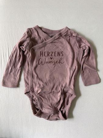 Baby Wickelbody Herzenswunsch altrosa langarm neu