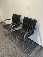 2 Leder Freischwinger