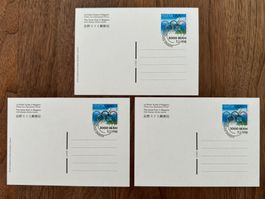 1998, 3x Ersttag, Schweizer Post an der Olympiade in Nagano