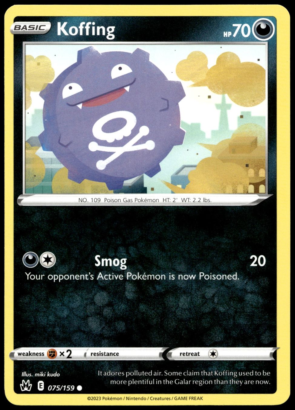 Pokémon Sammelbilder & Trading cards: Pokémon Koffing 075/159   EN Crown Zenith – Gebraucht aus Le Mouret von PokemonCards_CH