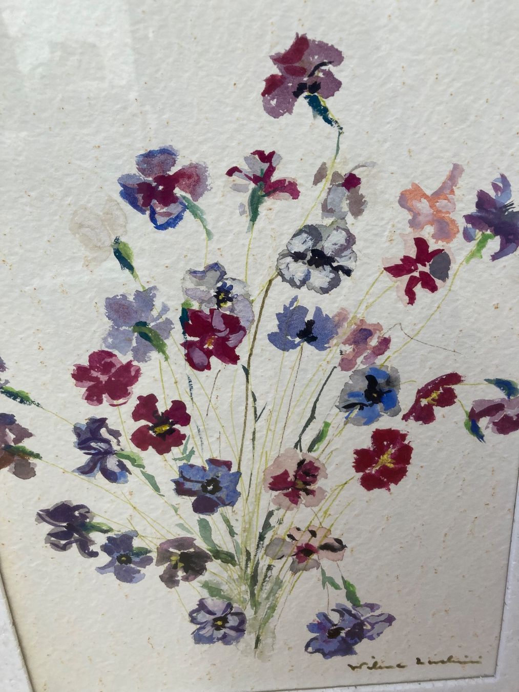 Dipinti: Blumen Aquarell - Signiert, gerahmt – Usato da Menziken venduto da Ale.burri 2