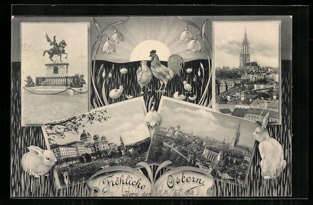 Cartoline postali: Bern, Reiterstandbild, Schloss, Teil- un – Usato da Berlin venduto da bartko-reher