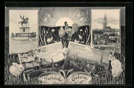 Bern, Reiterstandbild, Schloss, Teil- un