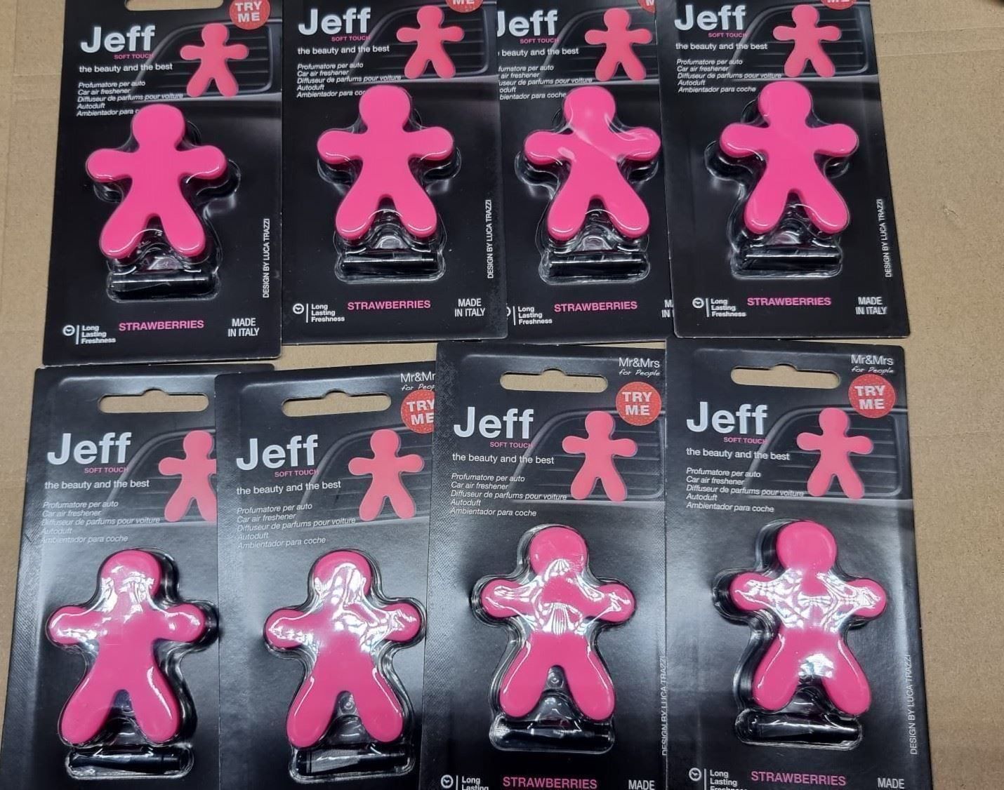 Raumspray: 8 x Mr&Mrs Autoduft Jeff Erdbeere – Neu und originalverpackt aus Rebstein von James-Dean