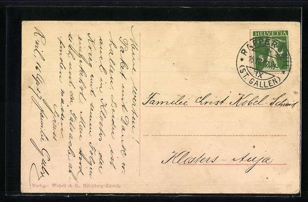 Ansichtskarten: AK Rapperswil, Hafenansicht, 1917 – Gebraucht aus Berlin von bartko-reher 1