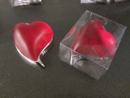 7 Stk. Deko-Herzen, Metall/Glas