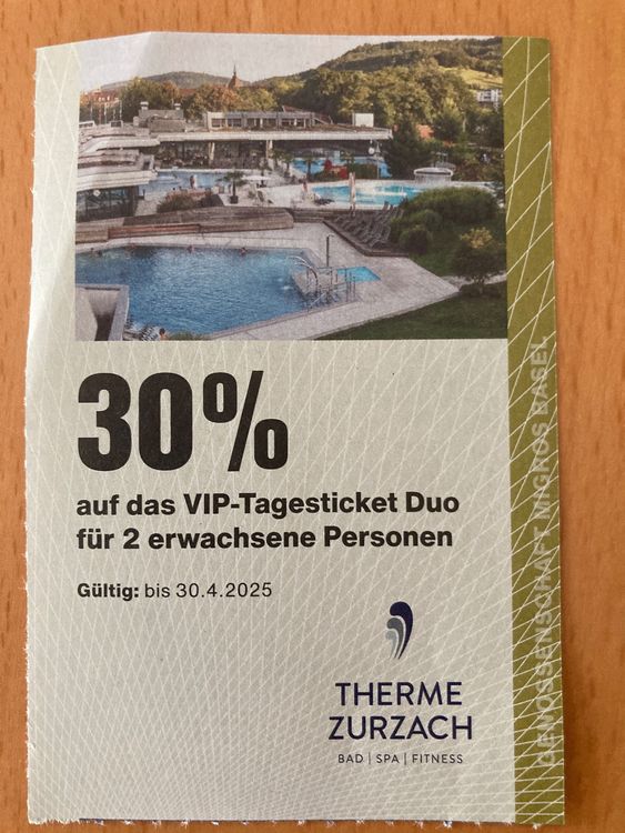 30% Rabatt auf VIP-Tagesticket Duo Therme Zurzach für 2 Erw. (Neu ...