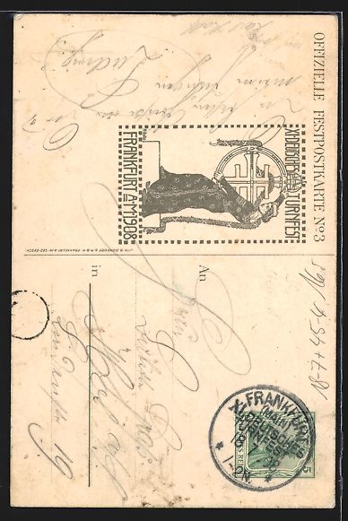Cancelleria postale: Frankfurt a. Main, 11. Deutsches Turnfes – Usato da Berlin venduto da bartko-reher 1