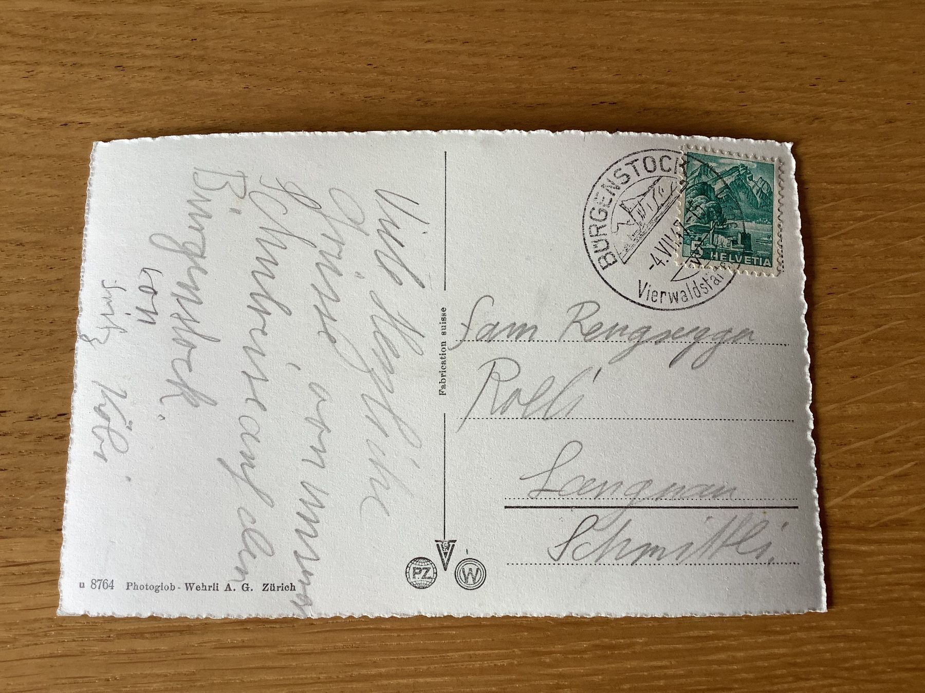 Cartoline postali: Bürgenstock 1947 – Usato da Bassersdorf venduto da F-104fan 1