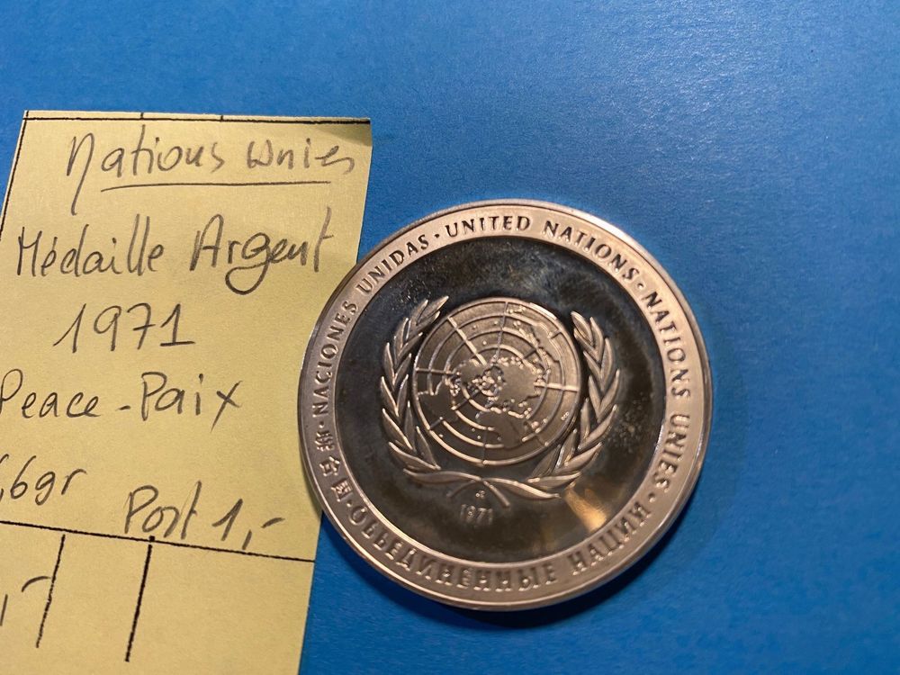 Lot De 5 Médailles Des Nations Unies 1972 - Épreuve En Argent - État Neuf - Numéro 1 - Collector