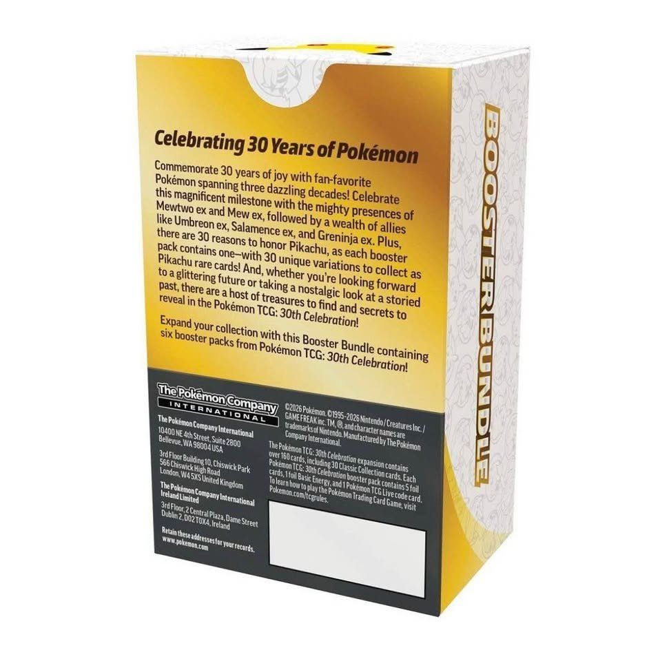 Pokémon Carte collezionabili: 2x Pokémon 30th Celebration Booster Bundle EN – Nuovo e nell'imballaggio originale da Niederhasli venduto da mxhdi 2
