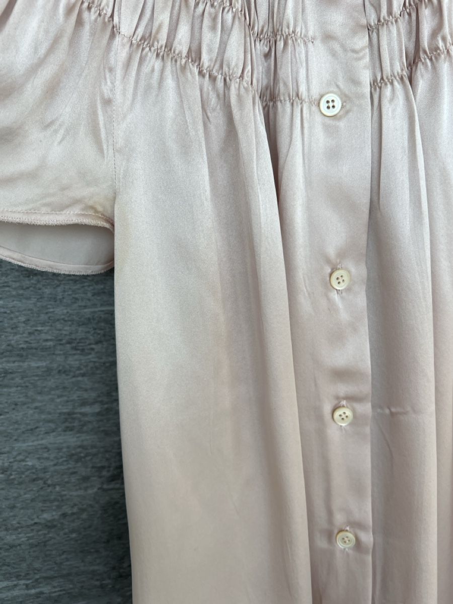 Camicette: Prada blouse size 40 pink silk smocked short sleeve good con – Usato da Luzern venduto da TIsabel 5