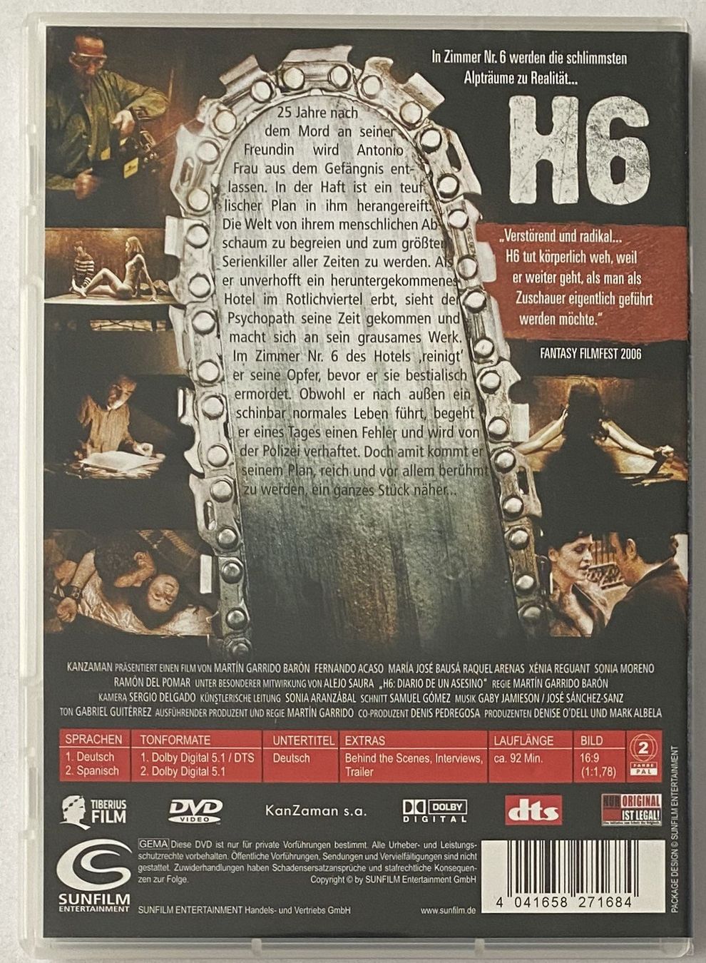 Tutti i DVDs: H6, Tagebuch eines Serienkillers – Usato da Flums venduto da Asquillo 1