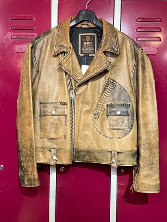 VINTAGE CHEVIGNON MOTORCYCLE BIKER LEATHER JACKET SZ: XL