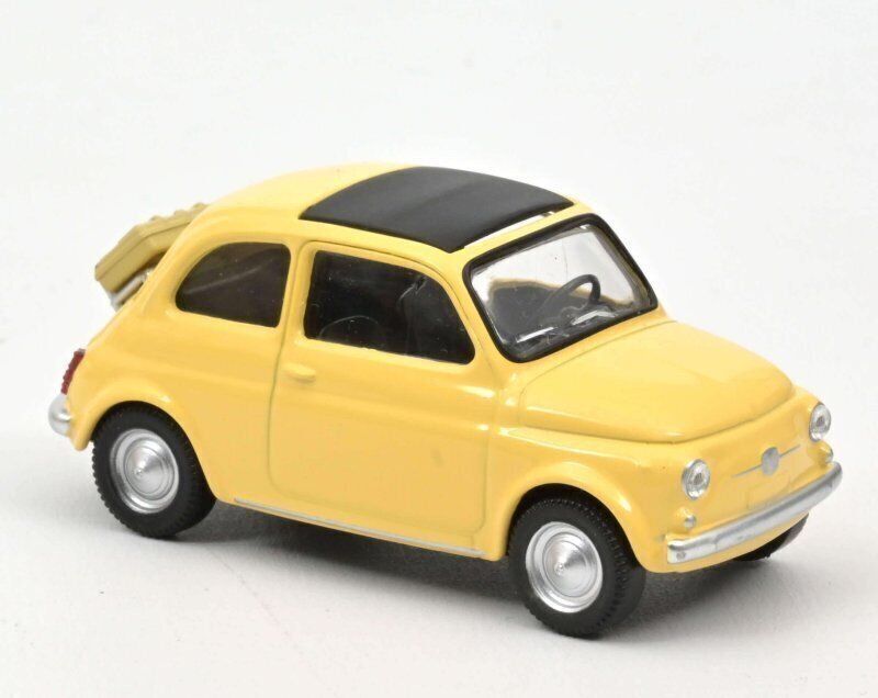 Burago Modellauto FIAT 500 Nuova Coupe Gelb – 1/43, Metall, Ca. 8,5 Cm