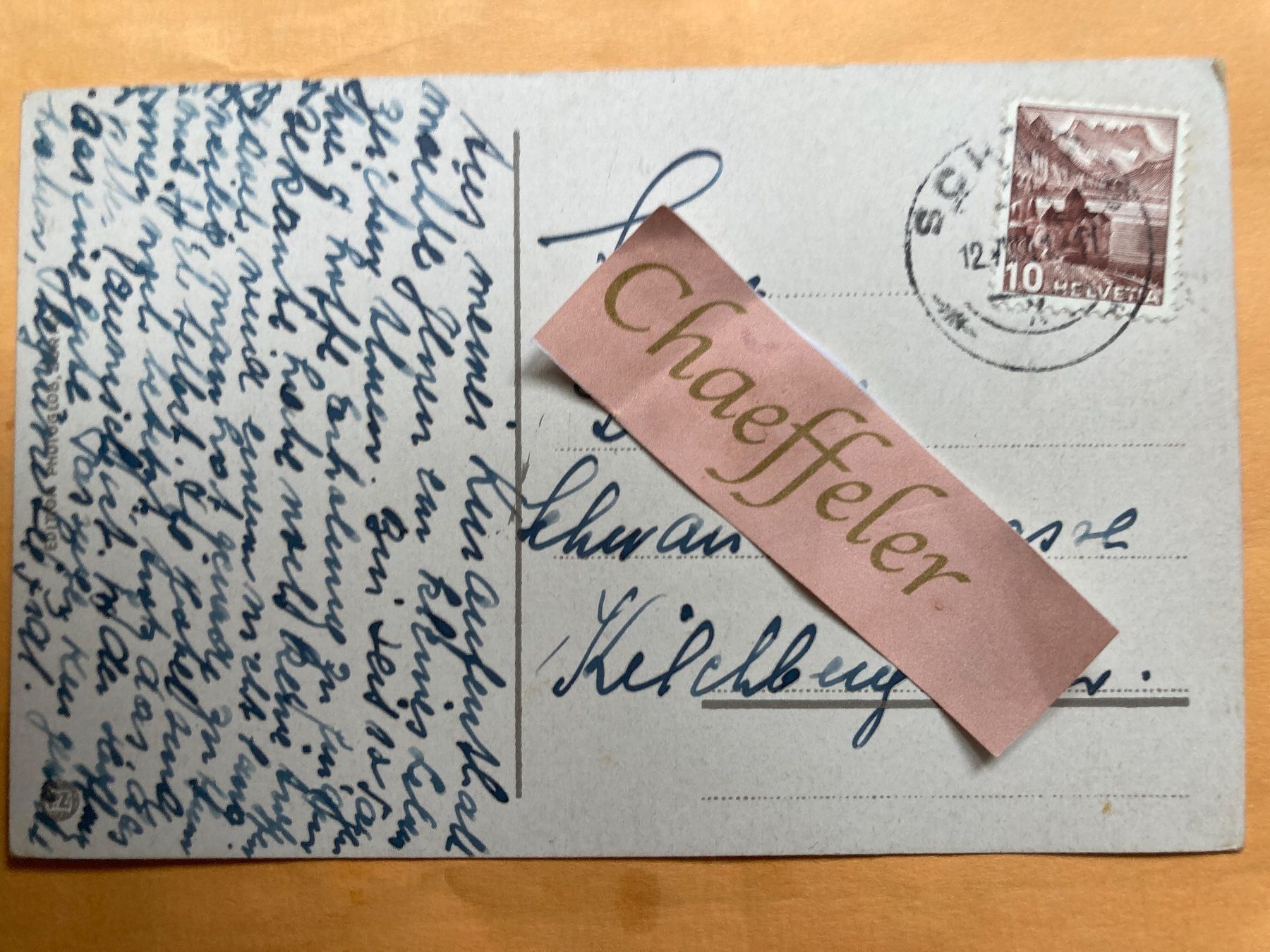 Ansichtskarten: 1941  Unter-Engadin, Schuls mit Vulpera – Gebraucht aus Zürich von Chaeffeler 1