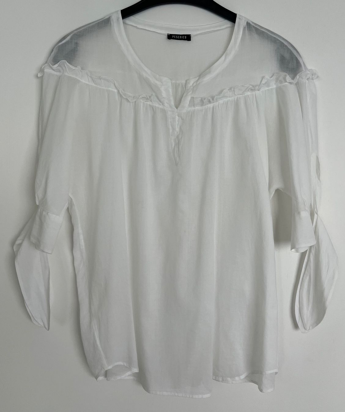 Peserico Camicette: Peserico Bluse Weiss Grösse 44 leicht transparent – Nuovo (secondo la descrizione) da Uster venduto da Family_Boutique