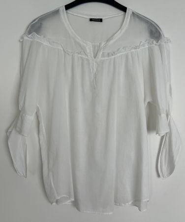 Peserico Bluse Weiss Grösse 44 leicht transparent