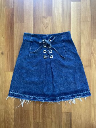 Jeansrock Sandro Eunice blau mit Schnürung vorne