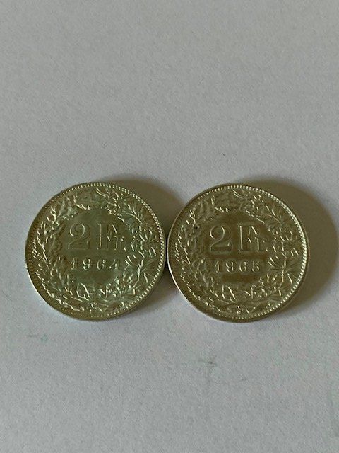 Tutti le monete: 2 x 2 Franken 1964 / 1965 – Usato da Gams venduto da Schaf4 1