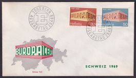 1969 EUROPA FDC im US-Format, adresslos und illustriert