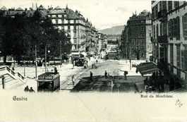 Genève - rue du Montblanc Tram + c1900