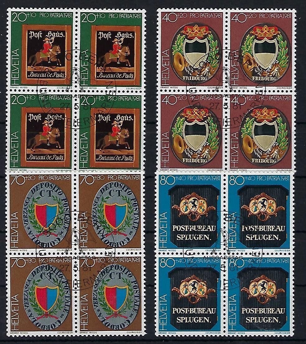 Tutti i francobolli: Pro Patria 1981  Viererblochs  ET.    11324 – Usato da Lunden venduto da Animus999