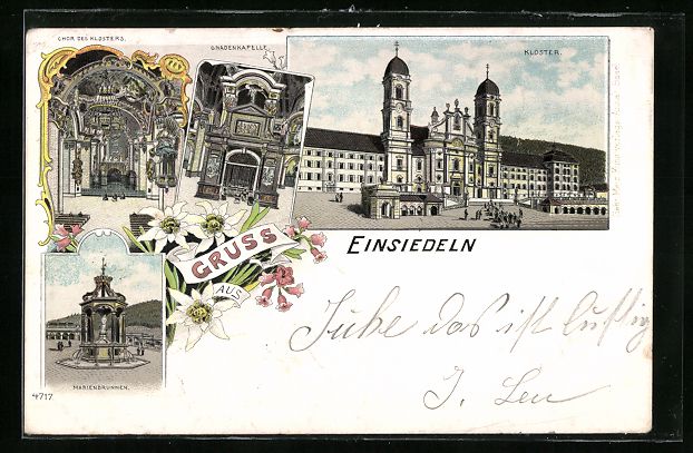 Cartes postales: Litho Einsiedeln, Kloster, Gnadenkapelle – D'occasion à Berlin par bartko-reher