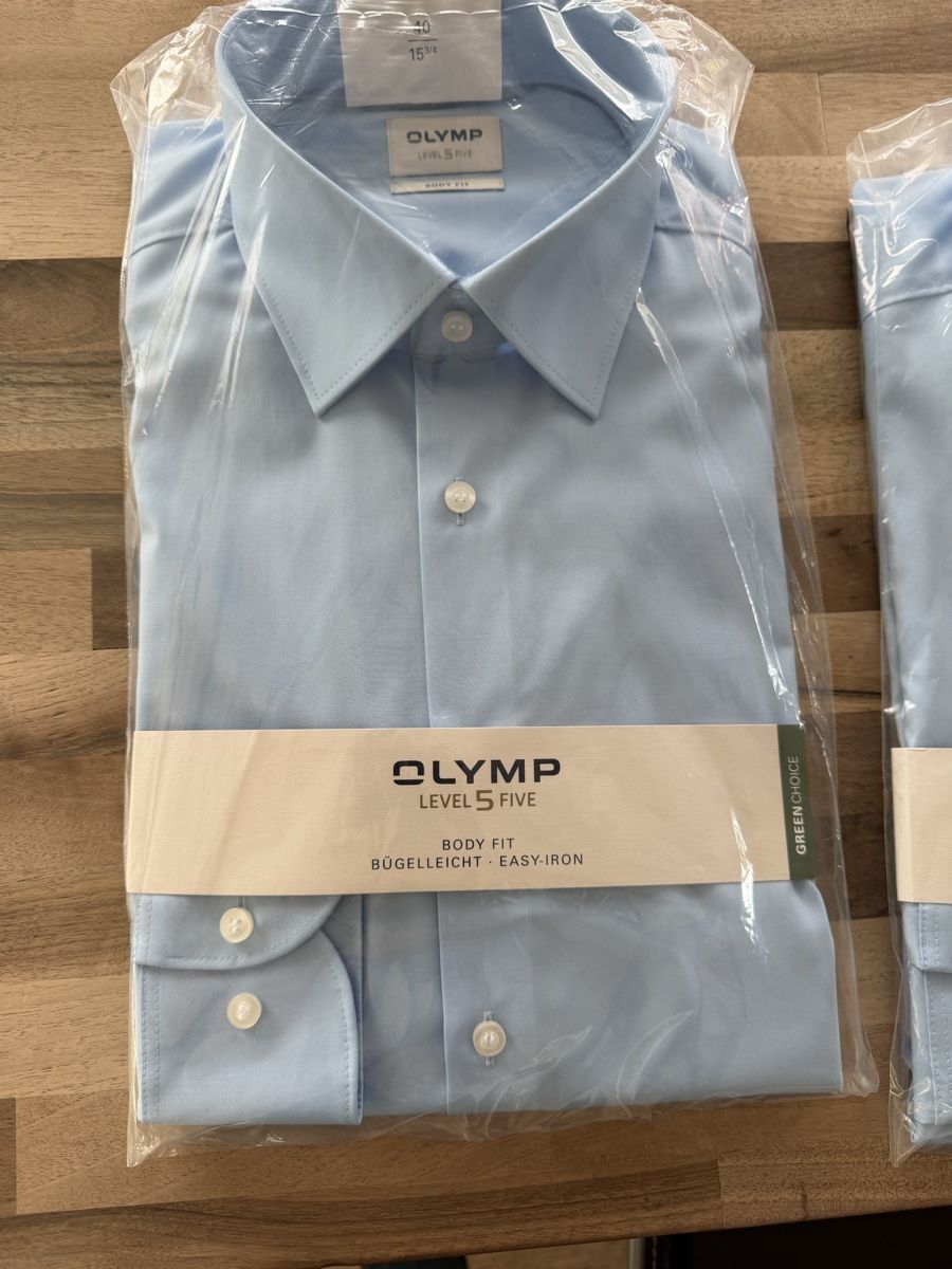 Camicie: OLYMP Level Five Hemd, Hellblau, Grösse 40 - M, Neu & OVP – Nuovo e nell'imballaggio originale da Herzogenbuchsee venduto da tomcat2000 1