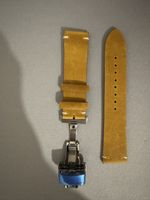 Uhrenarmband Leder gelb 22mm