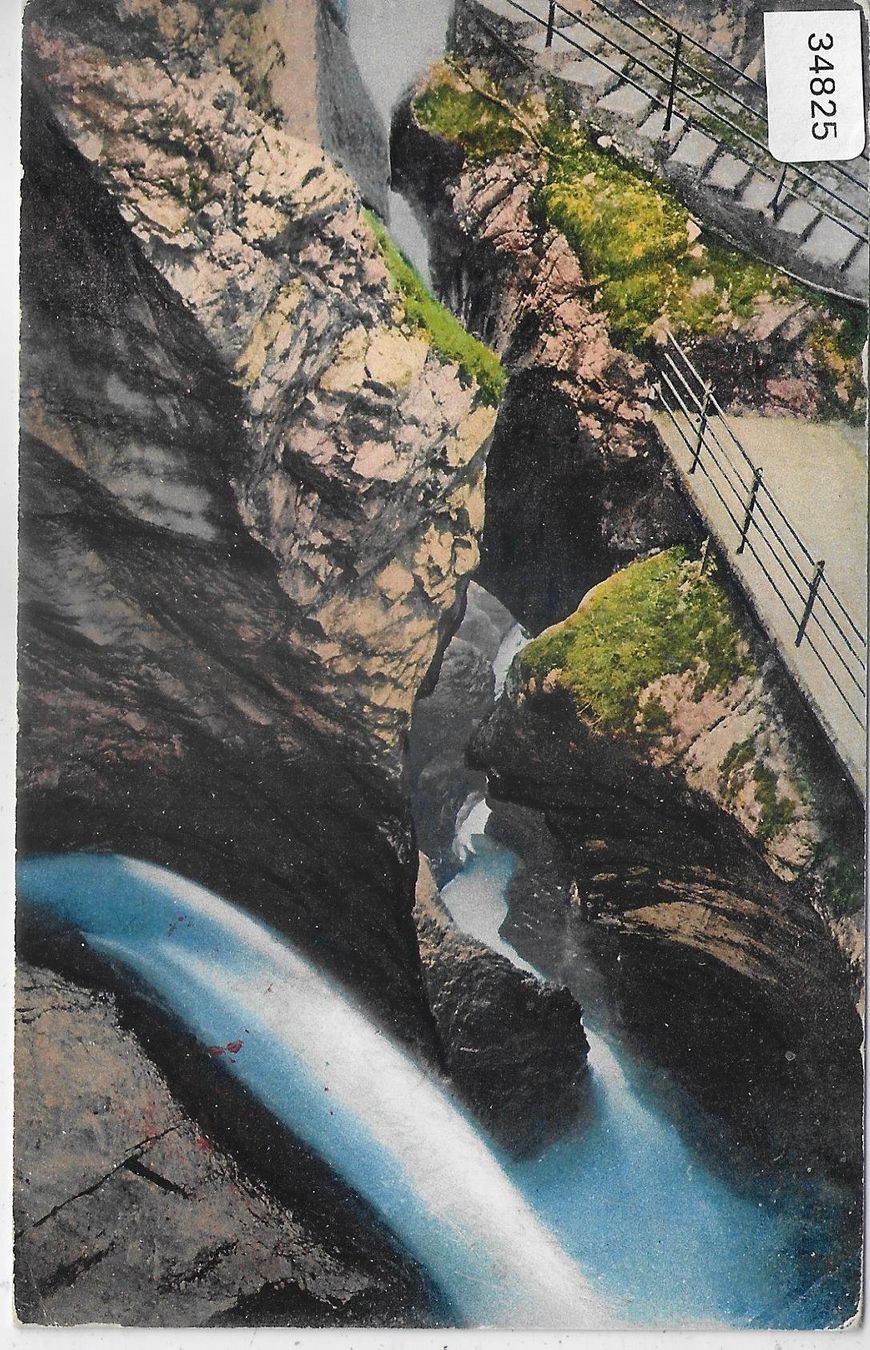 Cartoline postali: Trümmelbach - Fünfter Fall - Litho - Luftpostamt Berlin – Usato da Ettingen venduto da Kartenplanet