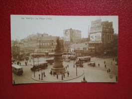 Ak France Paris Place Clichy Autobusse Oldtimer belebt