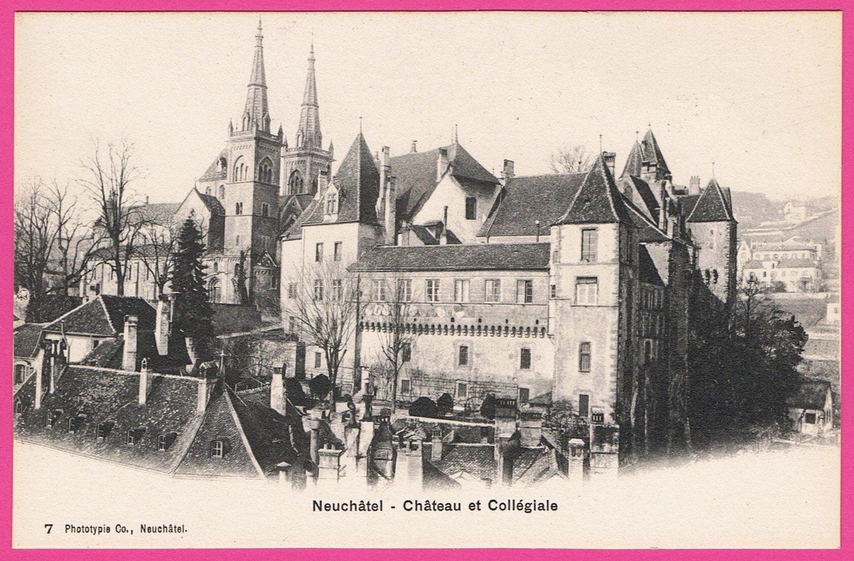 Ansichtskarten: Neuchâtel Château et Collégiale – Gebraucht aus Einsiedeln von dillie