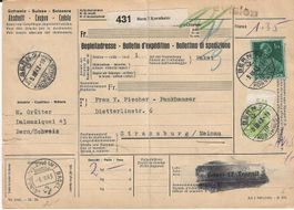 Begleitadresse, 1943, Bern über Basel 17,Zensurstempel