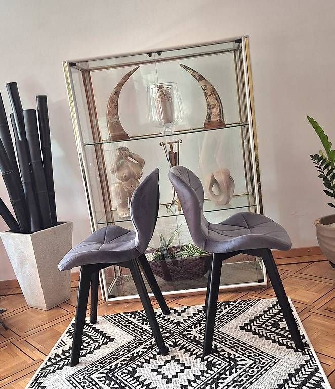 Stühle: Chaises Pamela - Duo - Velours Anthracite - Comme NEUVE – Gebraucht aus GLAND von BF.Kouros 1