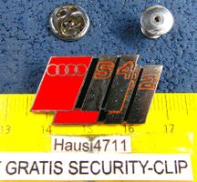 AUDI S4/S2 AUTO LOGO PIN ENAMEL MIT SECURITY-CLIP
