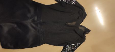 Schwarzer Jumpsuit mit Strass Gr. M elegant Party Festlich