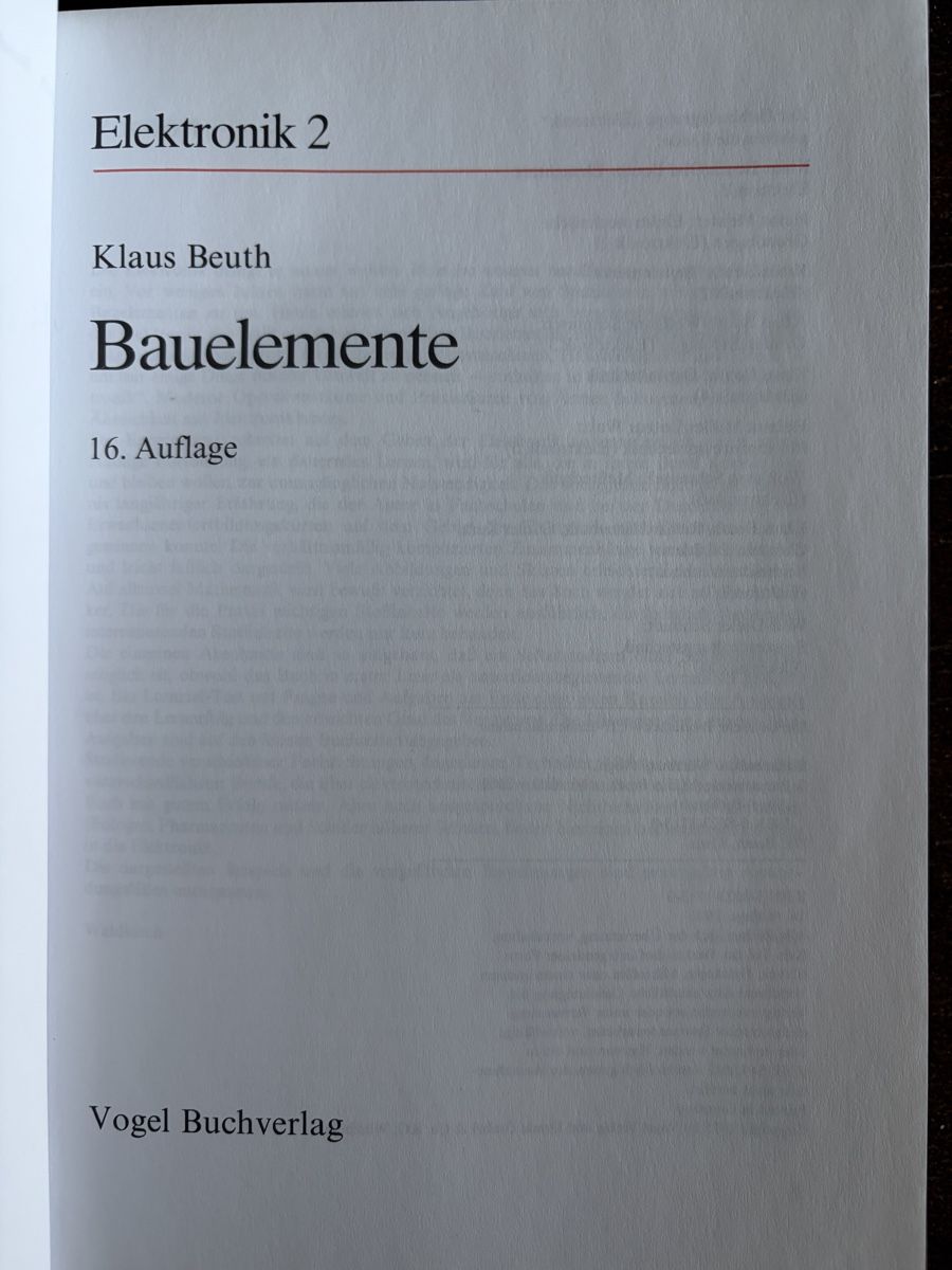 Bücher: Bauelemente Elektronik 2  16. Auflage – Neu (gemäss Beschreibung) aus Zürich von BenJoMusic 2