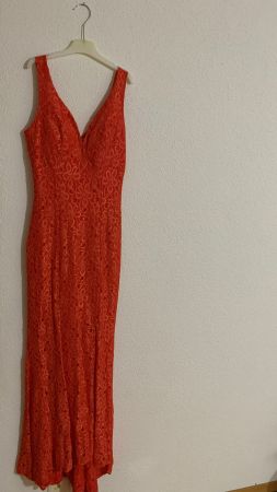 Oranges-Lachs Abendkleid/Cocktailkleid von Tawny, Grösse 36